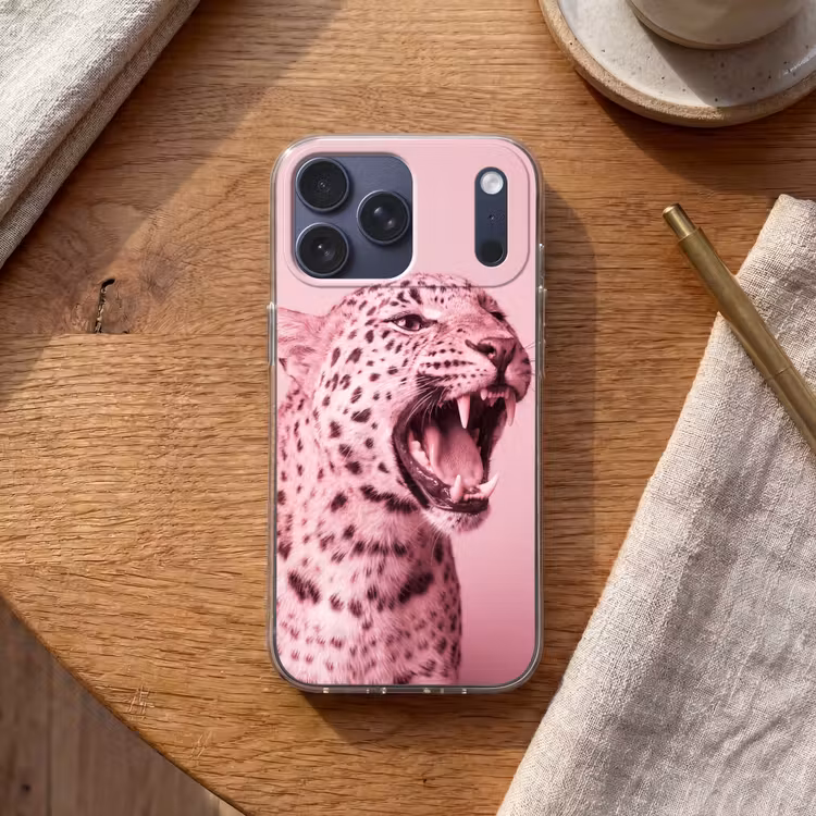 Telefoonhoesje Softcase - Roze kat - Modern — 2