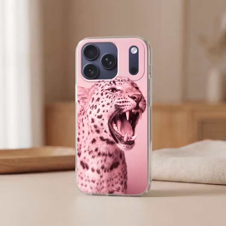 Telefoonhoesje Softcase - Roze kat - Modern — 3