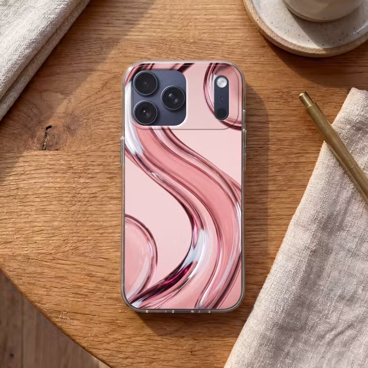 Telefoonhoesje Softcase - Vorm - Abstract - Roze — 2