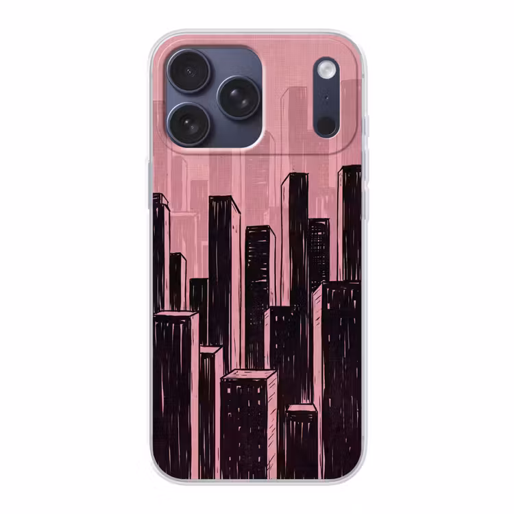 Telefoonhoesje Softcase - Stad - Abstract - Roze — 1