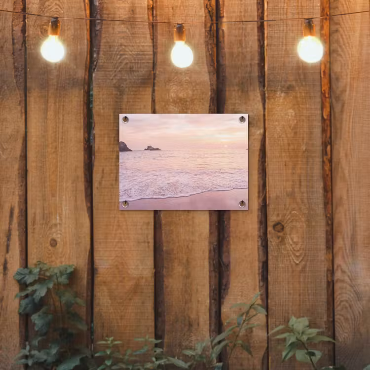 Tuinposter - Strand - Zonsondergang - Roze — 2