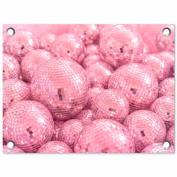 Tuinposter - Roze disco ballen — 1