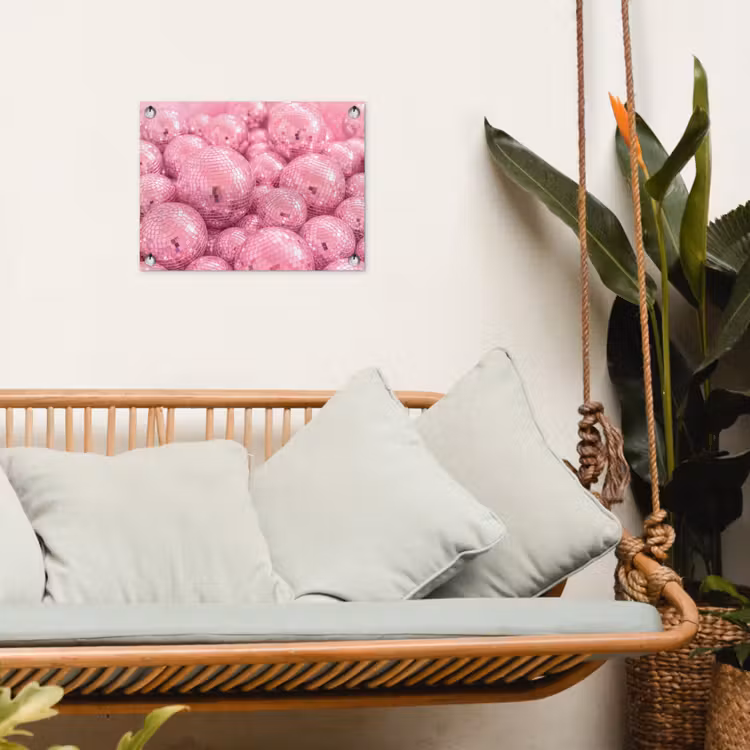 Tuinposter - Roze disco ballen — 5