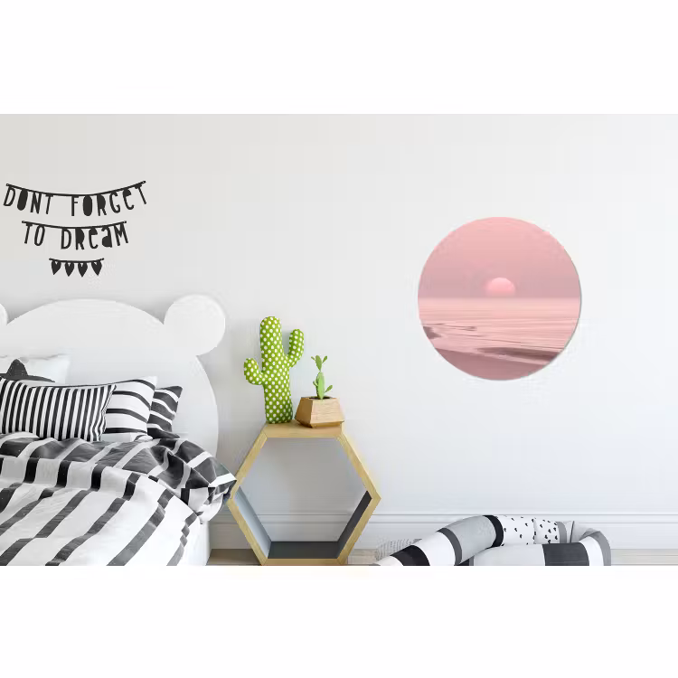 Wandcirkel - Aluminium - Roze zonsondergang - Strand — 5