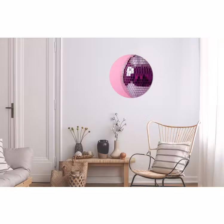 Wandcirkel - Aluminium - Spiegelbal - Zilver - Modern — 2