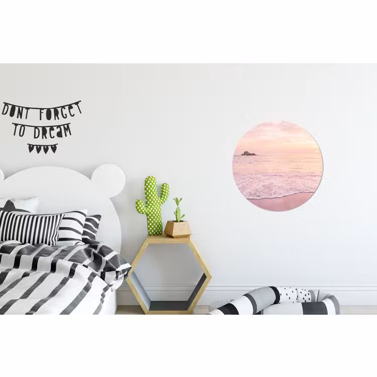 Wandcirkel - Aluminium - Strand - Zonsondergang - Roze — 5