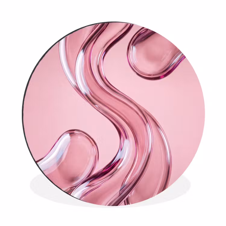 Wandcirkel - Aluminium - Vorm - Abstract - Roze — 1