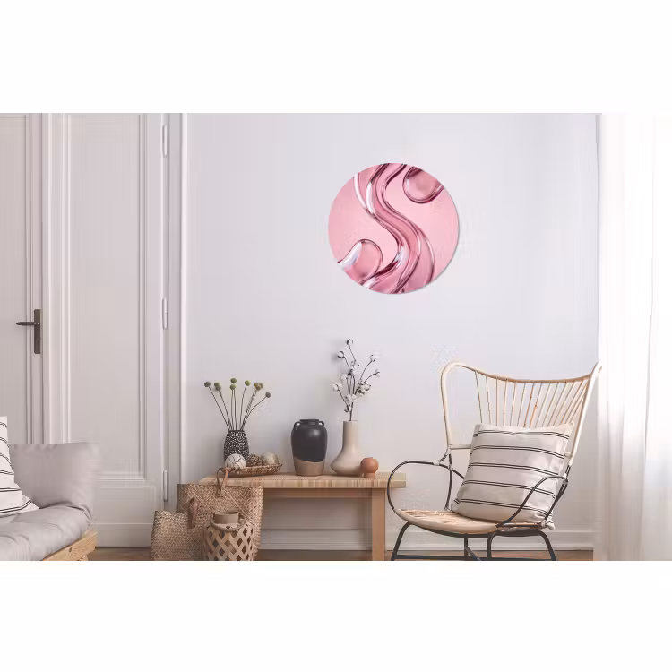 Wandcirkel - Aluminium - Vorm - Abstract - Roze — 2