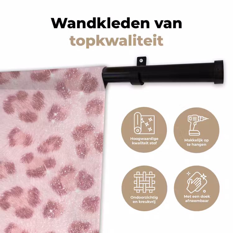 Wandkleed - Roze dierenprint - Glitter — 3