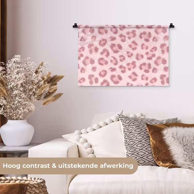 Wandkleed - Roze dierenprint - Glitter — 4