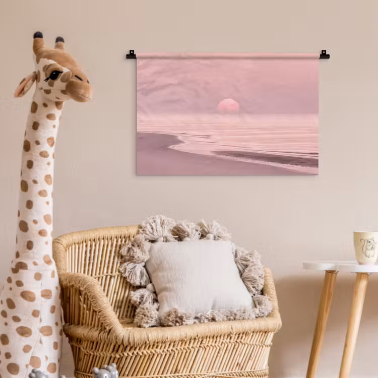 Wandkleed - Roze zonsondergang - Strand — 5
