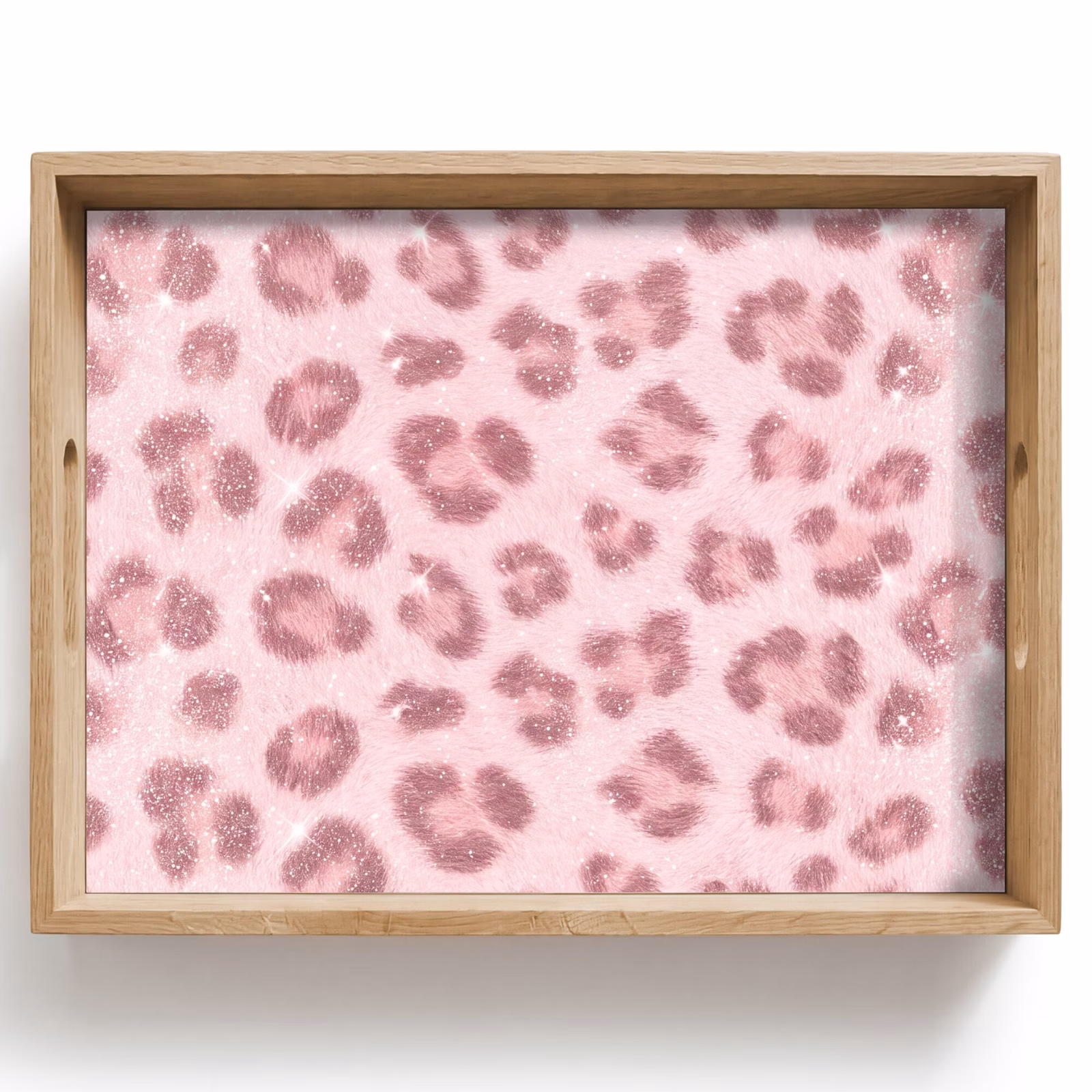 Dienblad - Roze dierenprint - Glitter — 1