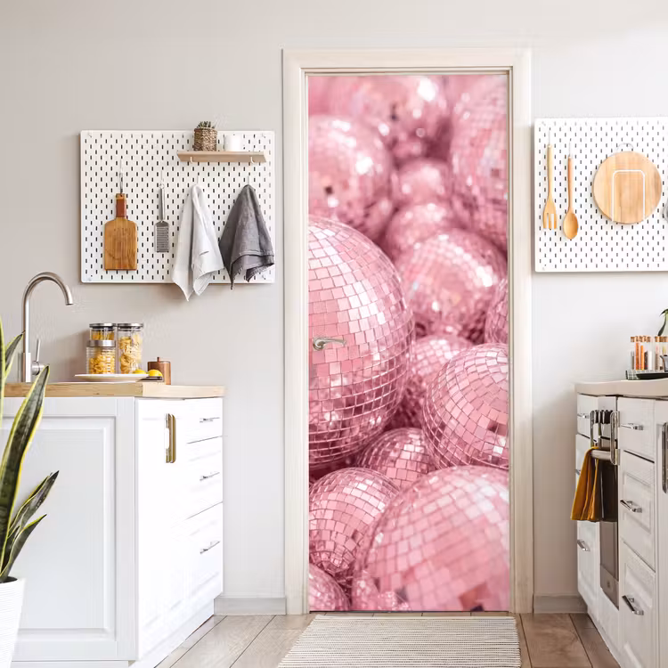Deursticker - Roze disco ballen — 7