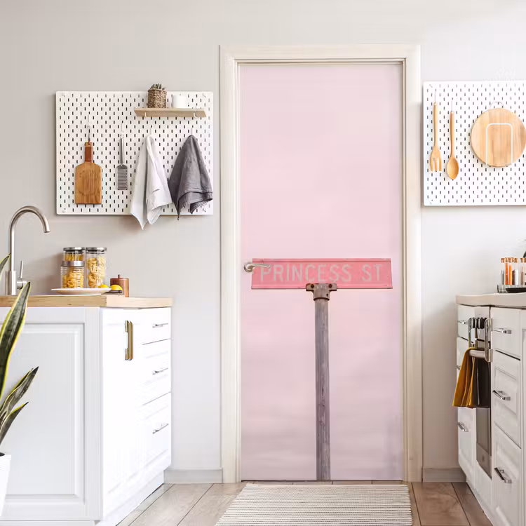 Deursticker - Roze straatnaambord - Stad — 7