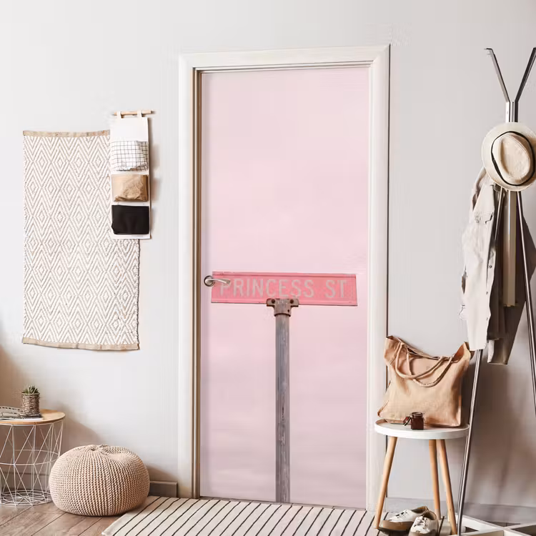 Deursticker - Roze straatnaambord - Stad — 8