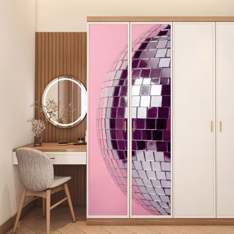 Deursticker - Spiegelbal - Zilver - Modern — 5