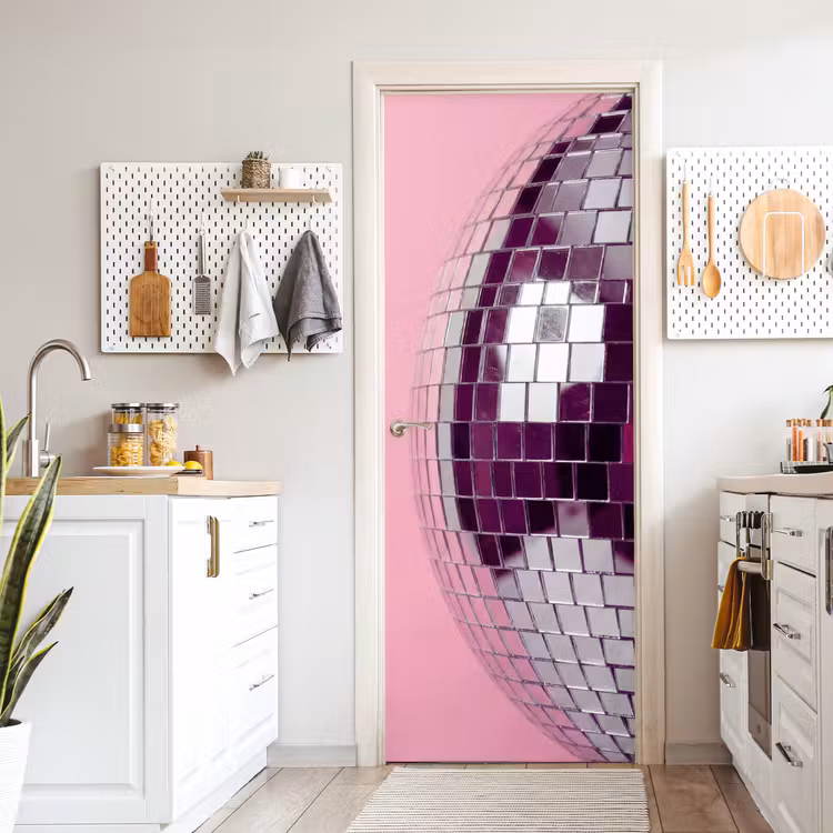 Deursticker - Spiegelbal - Zilver - Modern — 7