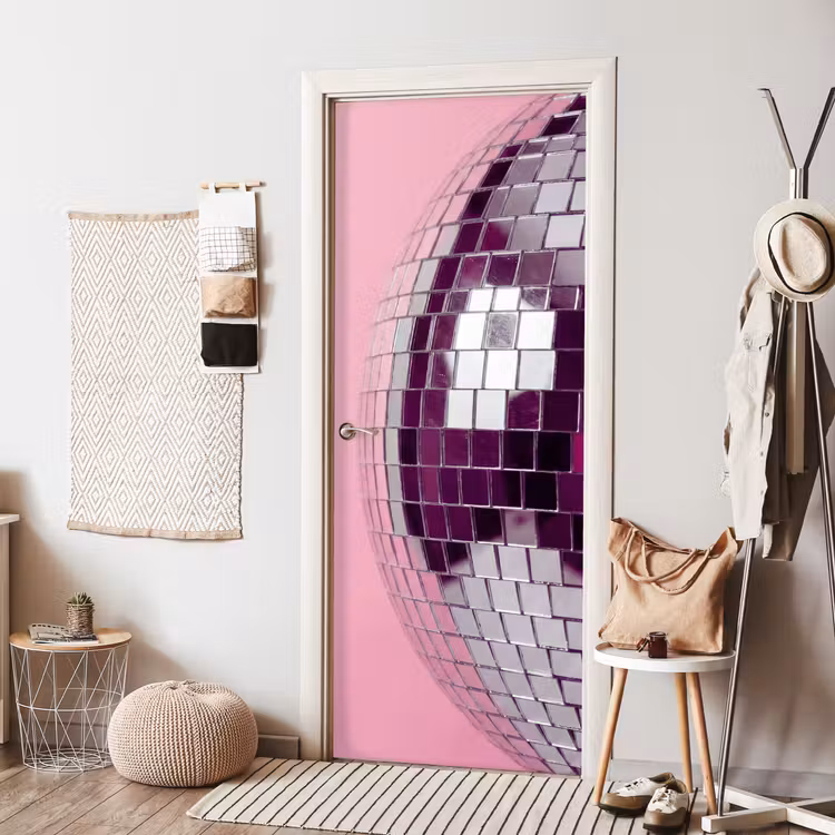 Deursticker - Spiegelbal - Zilver - Modern — 8