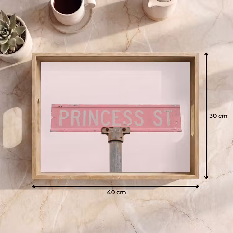 Dienblad - Roze straatnaambord - Stad — 9