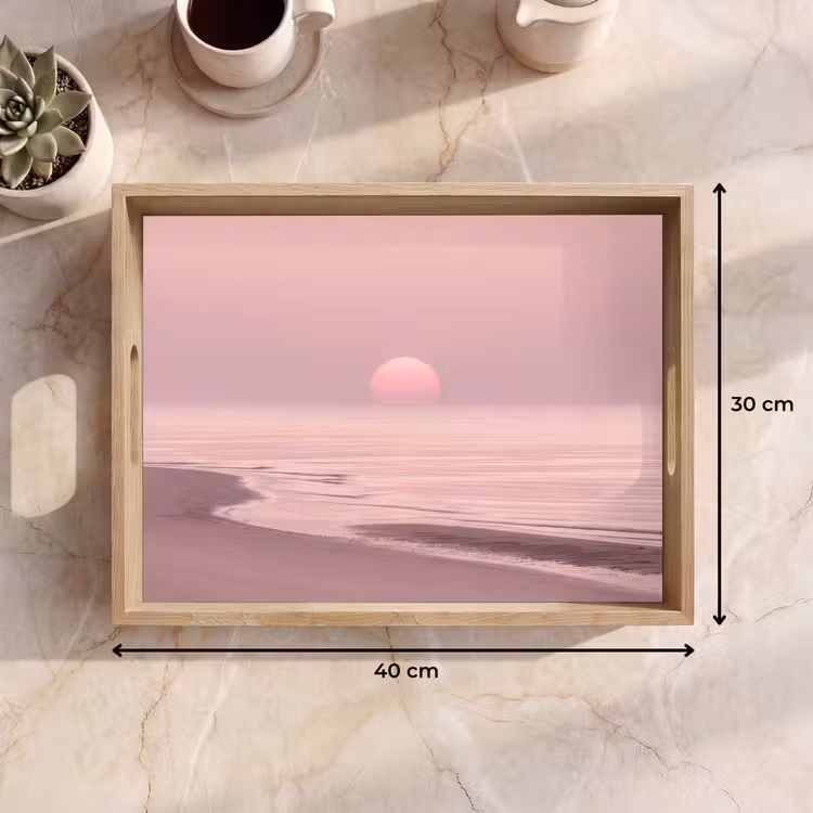 Dienblad - Roze zonsondergang - Strand — 9