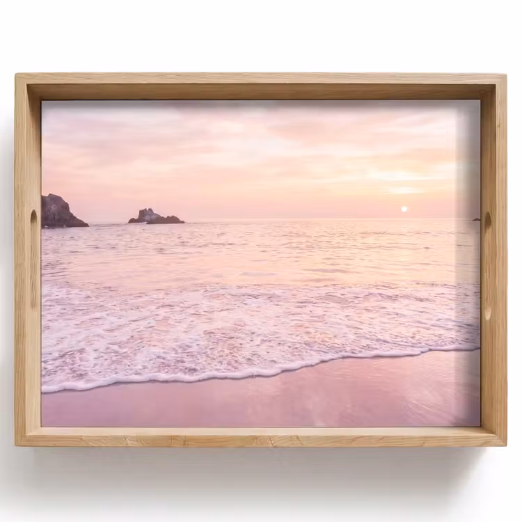 Dienblad - Strand - Zonsondergang - Roze — 1