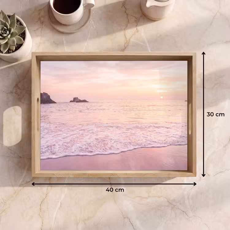 Dienblad - Strand - Zonsondergang - Roze — 9