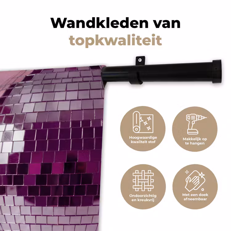 Wandkleed - Spiegelbal - Zilver - Modern — 3