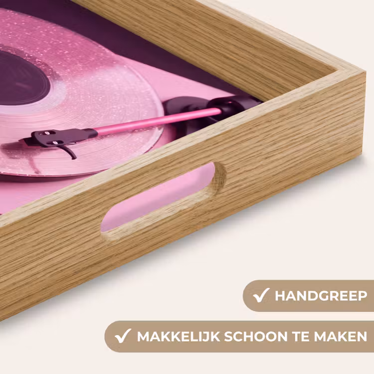 Dienblad - Platenspeler - Roze - Muziek — 5