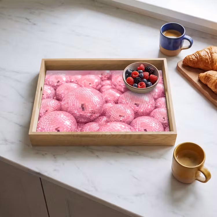 Dienblad - Roze disco ballen — 4