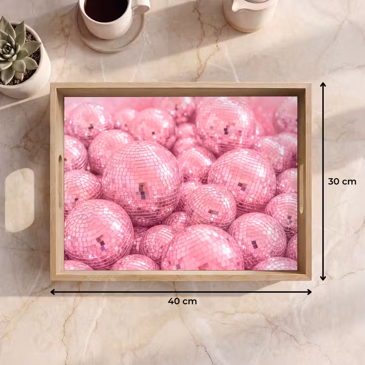 Dienblad - Roze disco ballen — 9
