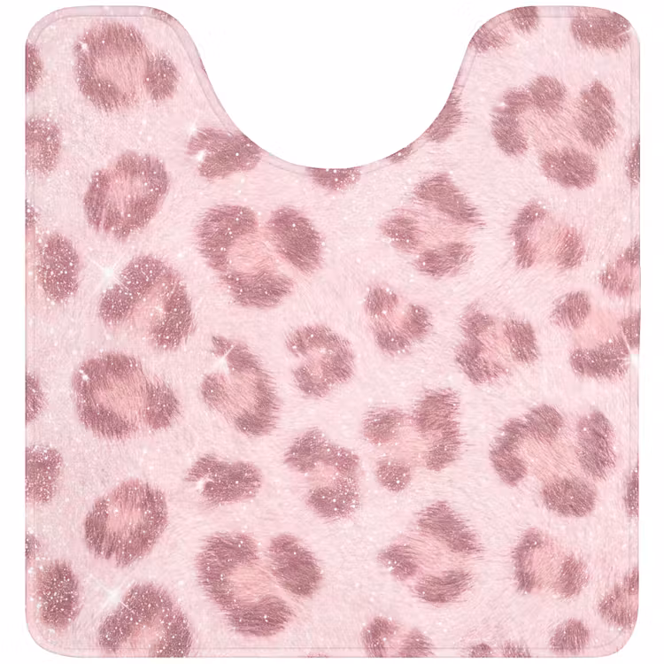 Wc Mat - Roze dierenprint - Glitter — 1