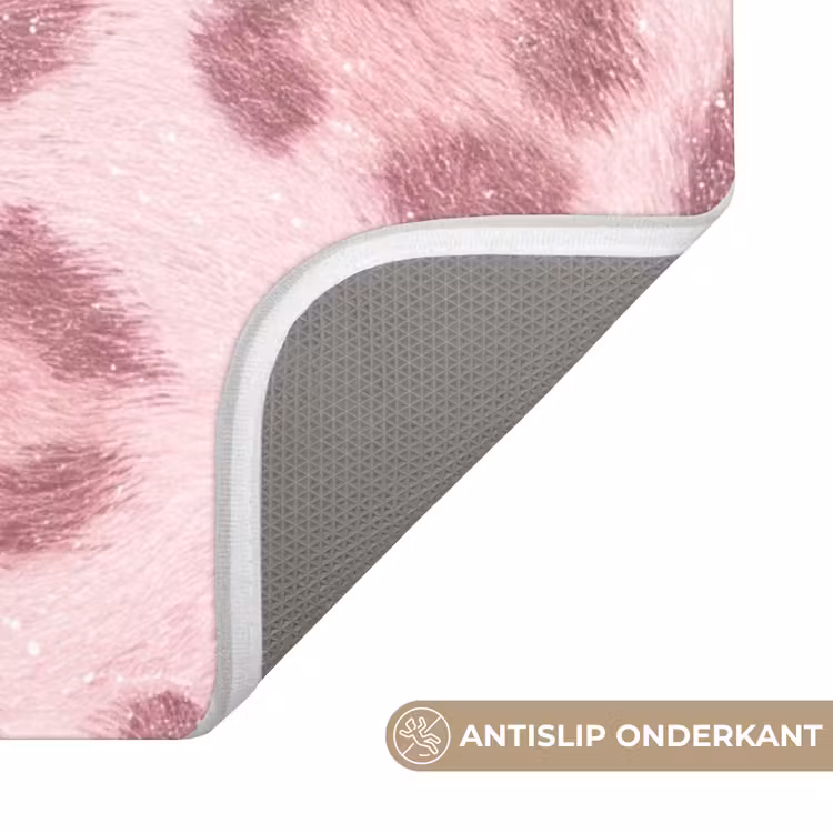 Wc Mat - Roze dierenprint - Glitter — 4