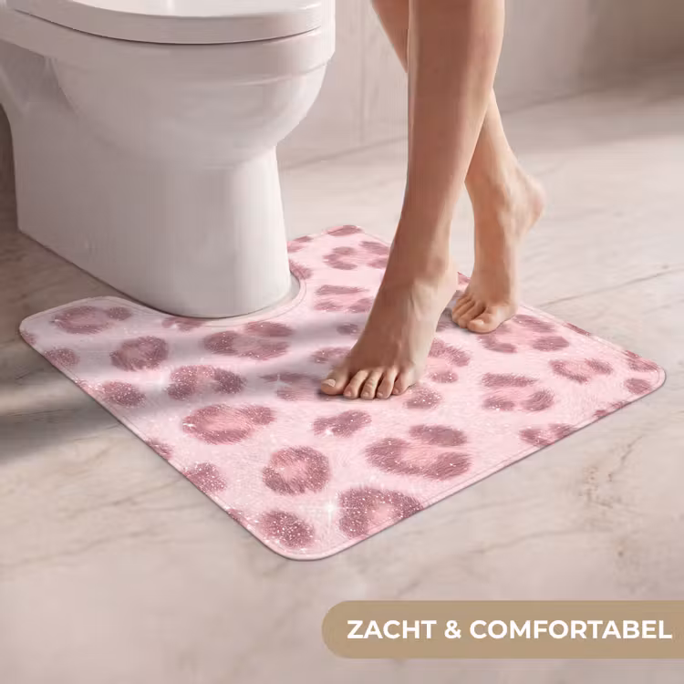 Wc Mat - Roze dierenprint - Glitter — 5