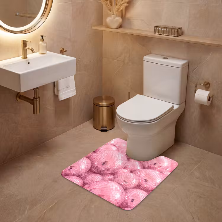 Wc Mat - Roze disco ballen — 3