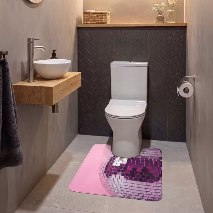 Wc Mat - Spiegelbal - Zilver - Modern — 2