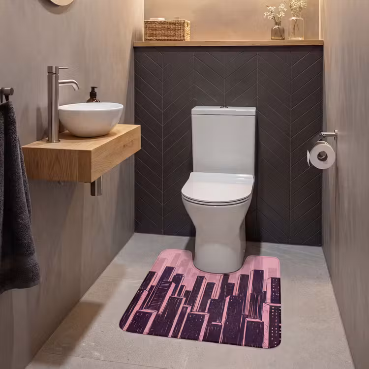 Wc Mat - Stad - Abstract - Roze — 2