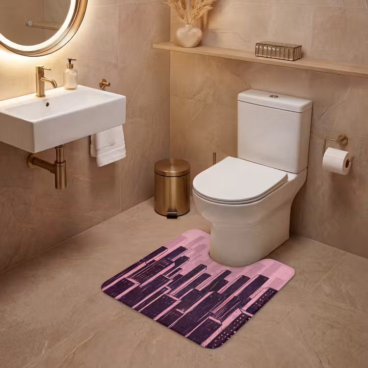 Wc Mat - Stad - Abstract - Roze — 3