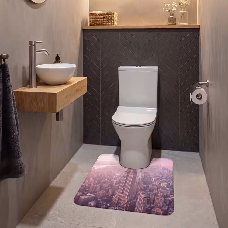Wc Mat - Stad - Gebouw - Roze — 2
