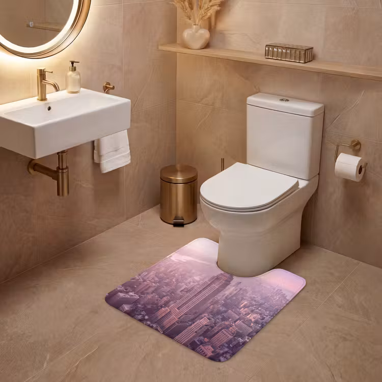 Wc Mat - Stad - Gebouw - Roze — 3