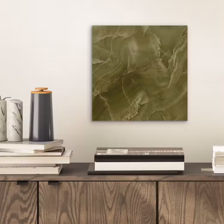 Aluminium schilderij - Marmer - Groen - Abstract — 2