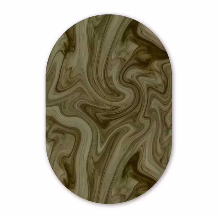 Muurovaal aluminium - Abstract - Groen - Modern — 1