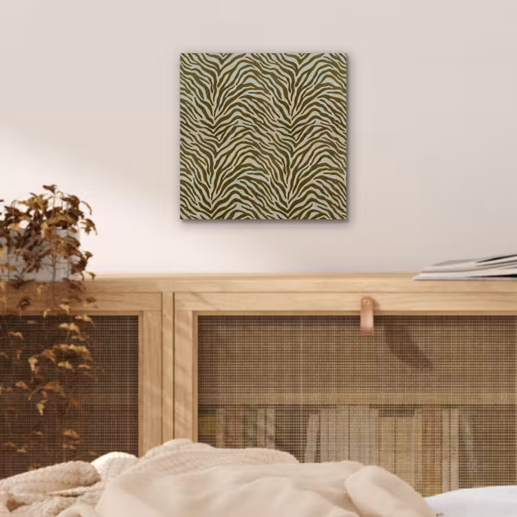 Aluminium schilderij - Zebramotief - Groen - Modern — 4
