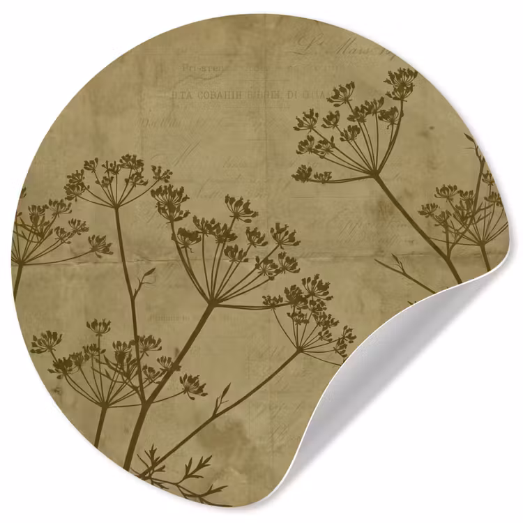 Behangcirkel - Bloemen - Schrift - Groen — 1