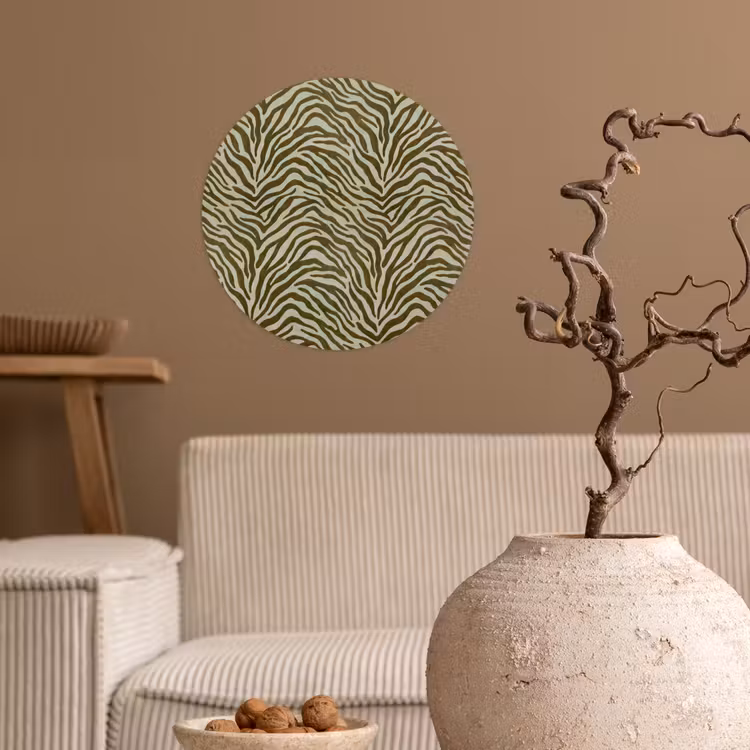 Behangcirkel - Zebramotief - Groen - Modern — 2