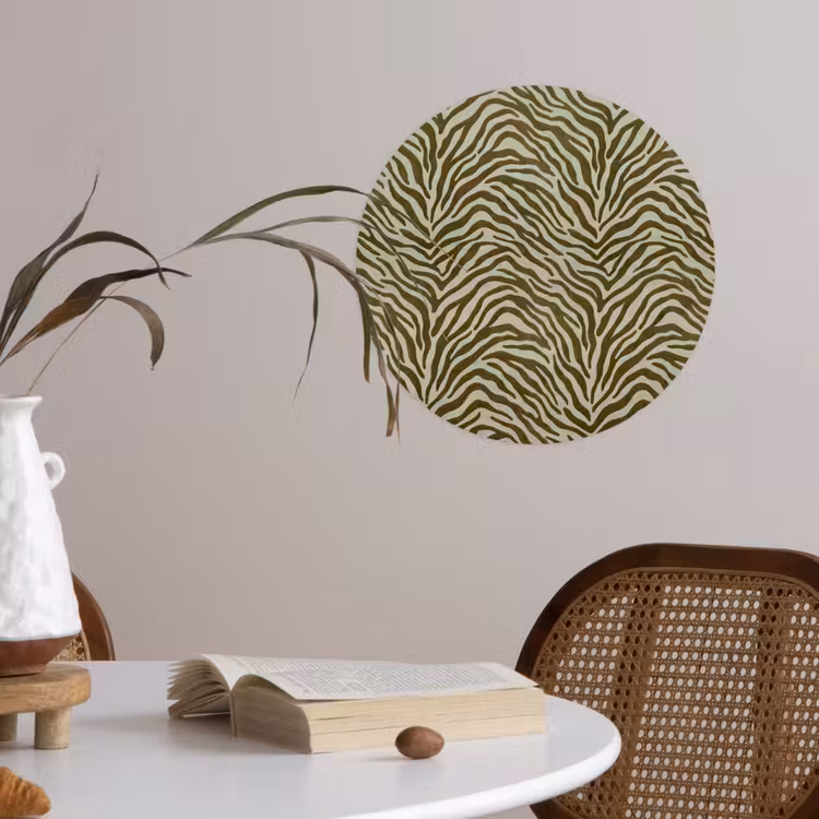 Behangcirkel - Zebramotief - Groen - Modern — 4