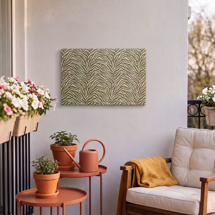 Buiten canvas - Zebramotief - Groen - Modern — 3