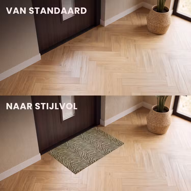 Deurmat - Zebramotief - Groen - Modern — 3