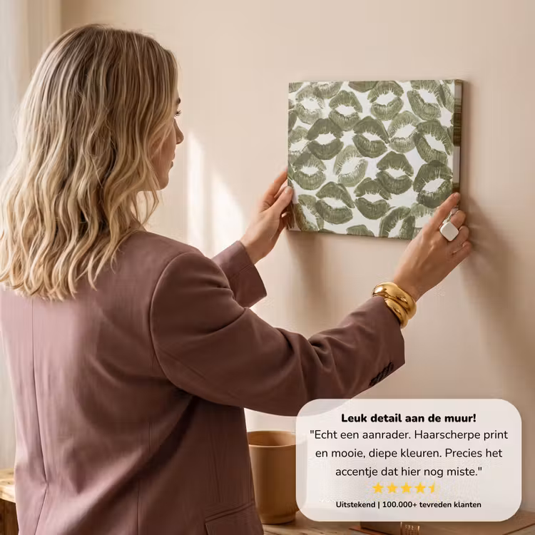 Canvas schilderij - Kus - Patroon - Groen — 3