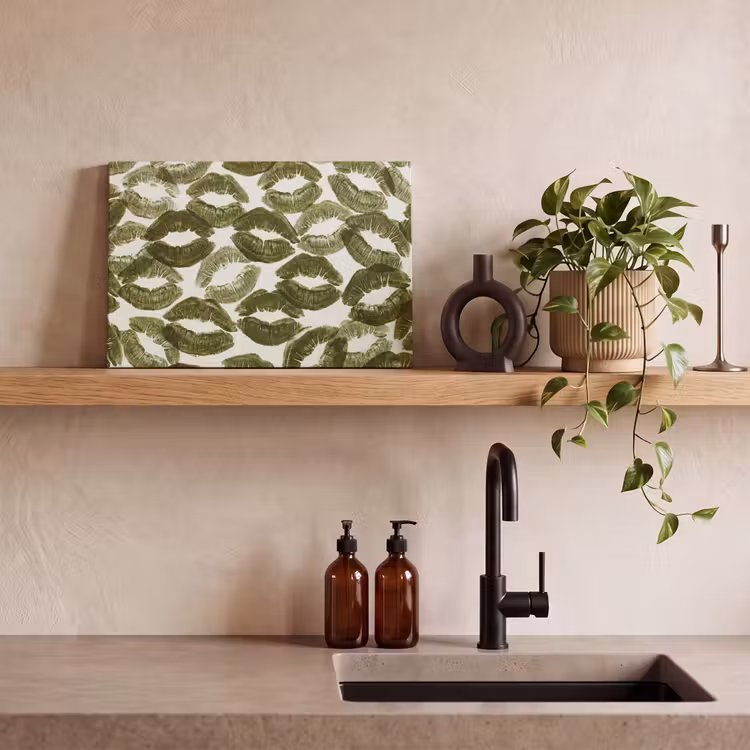 Canvas schilderij - Kus - Patroon - Groen — 4