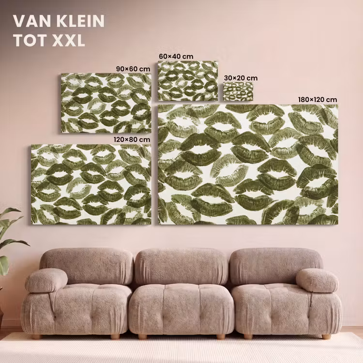 Canvas schilderij - Kus - Patroon - Groen — 8